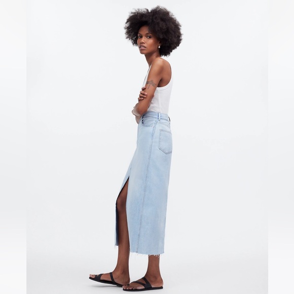 NWT MADEWELL The Rilee Denim Midi Skirt - Picture 2 of 9